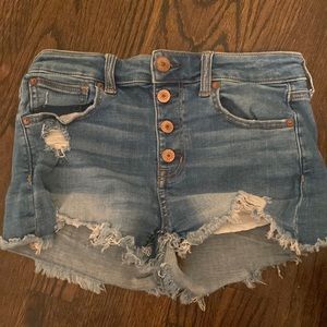 distressed denim shorts